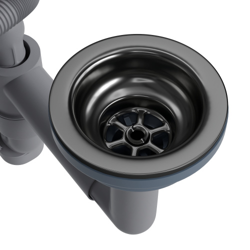 картинка Кухонная мойка Reflexion Iseo RX2250BL оружейная сталь от магазина Сантехстрой