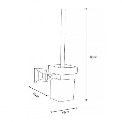 картинка Ерш подвесной AZARIO ALTRE со стеклянной колбой, хром (AZ96013) от магазина Сантехстрой
