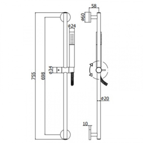 картинка Душевой гарнитур Paffoni Life ZSAL135HGSP от магазина Сантехстрой