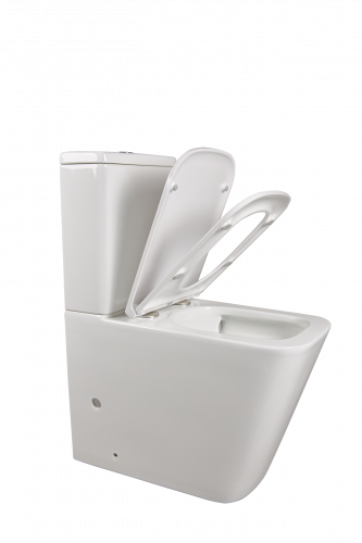 картинка Напольный унитаз-компакт безободковый Terminus Ватикан 610х365 белый от магазина Сантехстрой