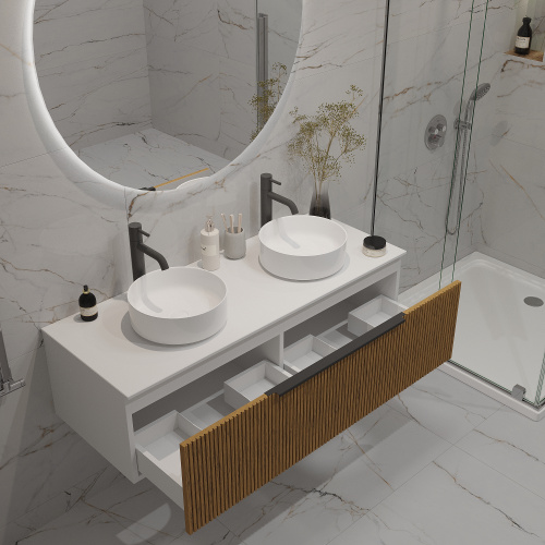 картинка Тумба под раковину/столешницу Кито 120 Белый/Тростник от магазина Сантехстрой