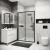 картинка Дверь в нишу 100.K33.02.120.21.02 Cosmo (120*195) черный матовый, стекло шиншилла, 1 место от магазина Сантехстрой