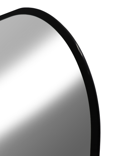 картинка Зеркало Reflection Black View с фоновой подсветкой, бесконтактным сенсором, диммером, часами, черной окантовкой 1000х700 от магазина Сантехстрой
