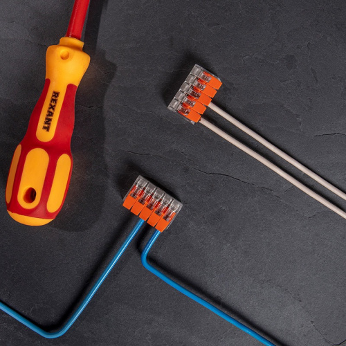 картинка Универсальная компактная клемма СМК 221-415, 5-проводная до 4,0 мм² (40 шт. /уп. ) REXANT от магазина Сантехстрой