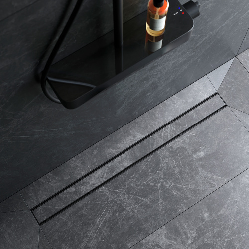 картинка W02SC-U11-090-04BM PrimeFlow Трап для душа линейный универс затвор Tile 90см цвет черн мат от магазина Сантехстрой