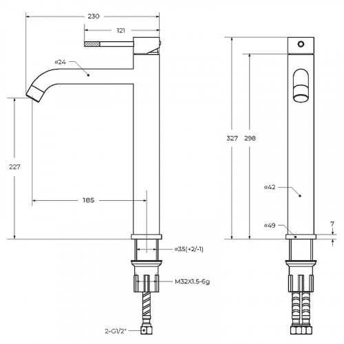 картинка Смеситель для раковины Cezares Relax RELAX-LC1-BORO-W0 Брашированное золото от магазина Сантехстрой