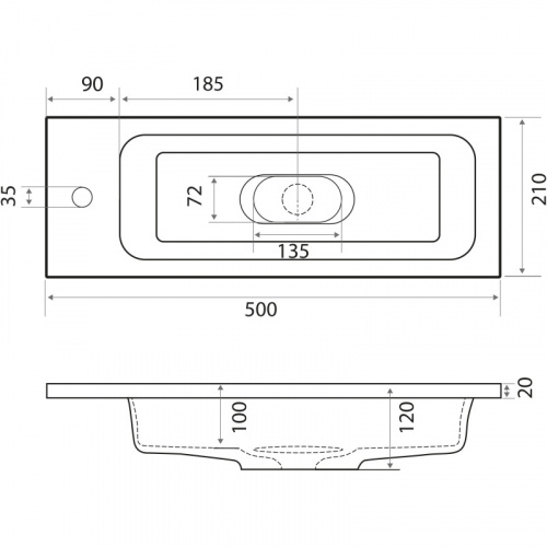 картинка Раковина 50х21 см Grossman Модуль 4627173210607 от магазина Сантехстрой