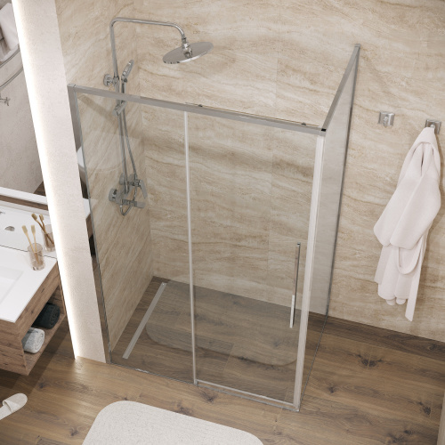 картинка Душевое ограждение Grossman Galaxy 100.K33.01.110.10.00-200.K33.01.90.10.00 (110х90х195) раздвижная,хром,стекло прозрачное,2 места от магазина Сантехстрой