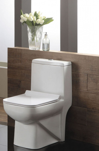 картинка Унитаз-моноблок Azario Zeno 640х365х740 ободковый с сиденьем Slim микролифт (AZ-1169) от магазина Сантехстрой