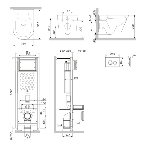 картинка IS110151.741701 ErgoFit Инсталляция с клав L глянц хром с подвес унит Sense FlashClean с сид от магазина Сантехстрой