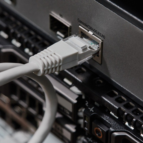 картинка Шнур коммутационный,  патч-корд,  U/UTP RJ45-RJ45 CAT 5e,  0,5м, PVC,  серый REXANT от магазина Сантехстрой