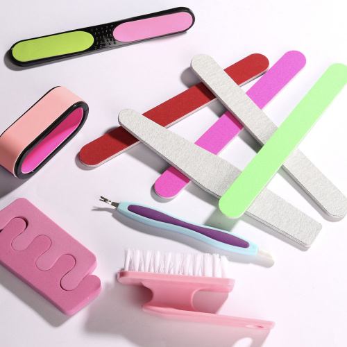 картинка ЮНИLOOK Пилка для ногтей шлифовальная овальная 2-х сторонняя, 180/180 грит, ЭВА, 17,8см, 6 цветов от магазина Сантехстрой