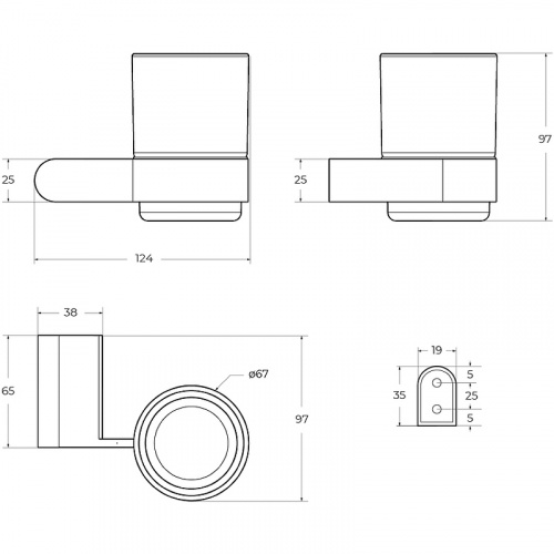 картинка Стакан для зубных щеток Cezares Stylus STYLUS-TUMS-IN Сатин от магазина Сантехстрой