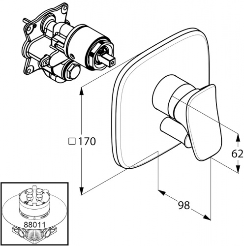 фото смеситель для душа kludi ambienta 536550575 хром