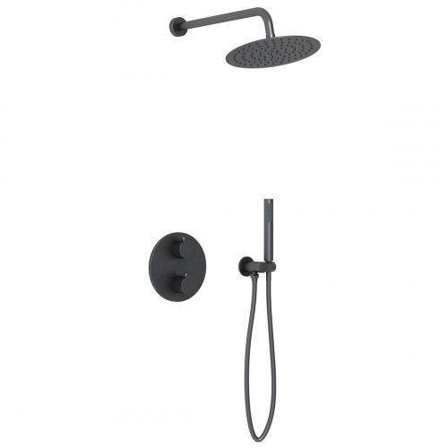 картинка Душевой комплект VSFW-101TMB термостатический встраиваемый, двухрежимный, черный от магазина Сантехстрой