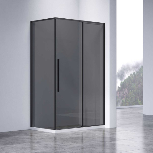 картинка Душевой уголок Slim-N VSR-4SN9013CGB, 1300*900, черный, стекло тонированное от магазина Сантехстрой