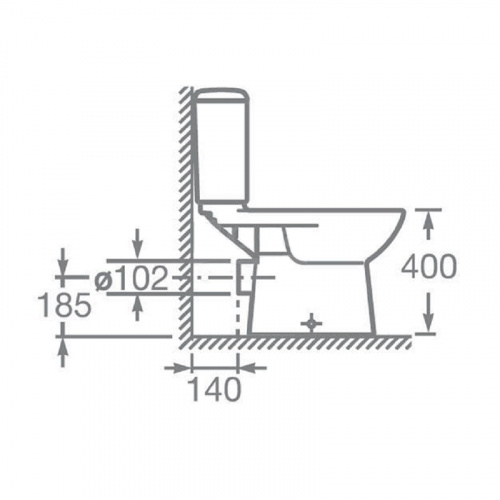 картинка Унитаз-компакт Roca ACCESS, горизонтальный выпуск, c сиденьем микролифт от магазина Сантехстрой