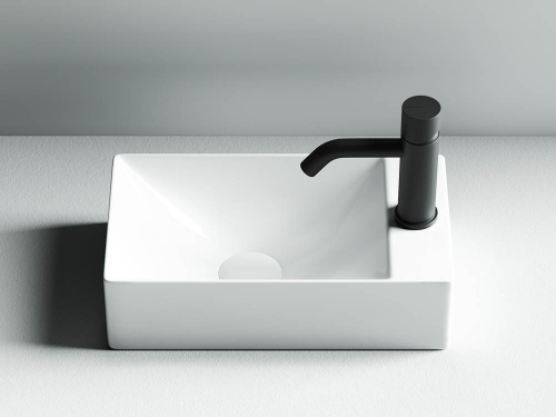 картинка CN5007 Умывальник подвесной/накладной прямоугольный (отв под смеситель R) Element 375*215*100мм от магазина Сантехстрой