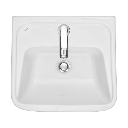 картинка Раковина подвесная Santek "Лонги-45" 455х420х200 фарфор, 1 отверстие под смеситель, белая (1.WH50.1.753) от магазина Сантехстрой