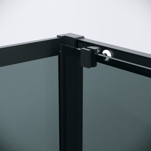 картинка Душевое ограждение Grossman Cosmo 100.K33.02.130.21.10-200.K33.02.80.21.10 (130х80х195) раздвижная,черный матовый,стекло тонированное,2 места от магазина Сантехстрой