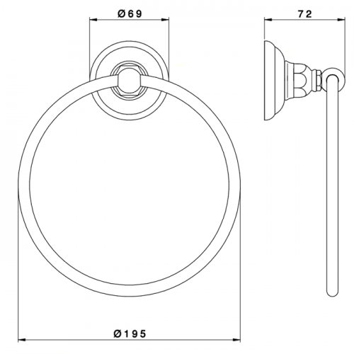 картинка Nicolazzi Accessori Полотенцедержатель-кольцо настенный, цвет: бронза от магазина Сантехстрой