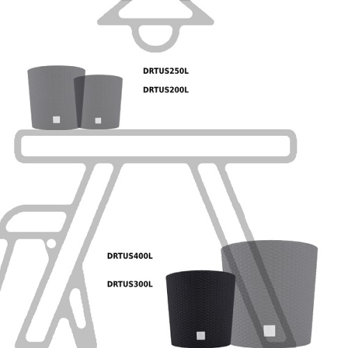картинка Кашпо для цветов Prosperplast Rato Round 15,3+15л, антрацит от магазина Сантехстрой