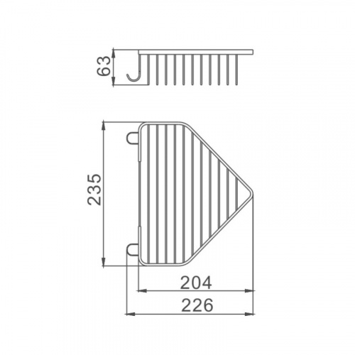 картинка Полка металличекая угловая Haiba HB335, хром от магазина Сантехстрой