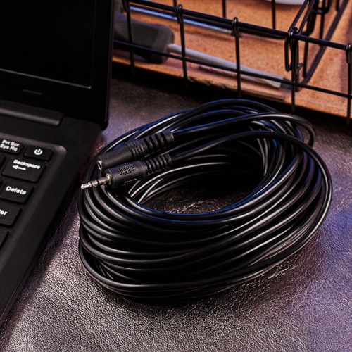 картинка Шнур Стерео 3,5мм гнездо - Стерео 3,5мм штекер,  10м REXANT от магазина Сантехстрой