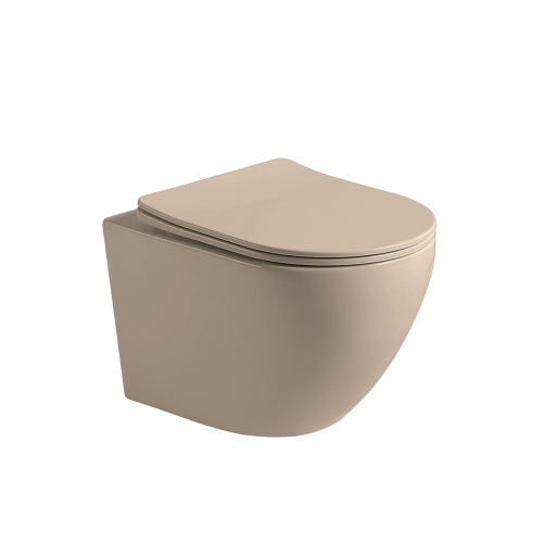 картинка Унитаз подвесной Globo VT1-14SMC безободковый, ультратонкое сиденье soft-close, капучино матовый от магазина Сантехстрой