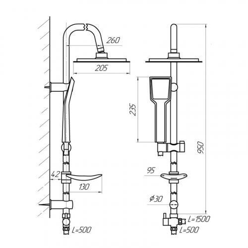 картинка Душевая стойка Сантаком stOmega 1702, хром от магазина Сантехстрой