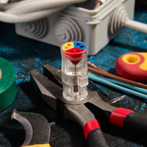 картинка Экспресс-клемма СМК 2273-2x3R проходная разъемная 3 полюса 3х2-проводная 0,5-2,5мм² (50 шт/уп) REXANT от магазина Сантехстрой