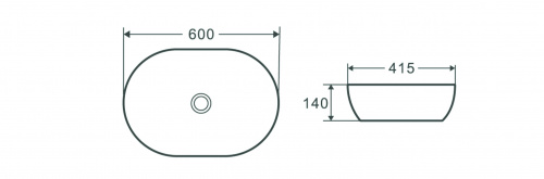 картинка Раковина накладная Terminus Прато 600х415х140 от магазина Сантехстрой