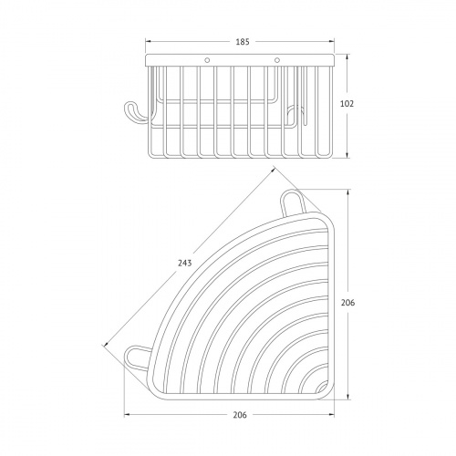 картинка Полочка-решетка с крючками угловая 19 cm ARTWELLE 4133 от магазина Сантехстрой