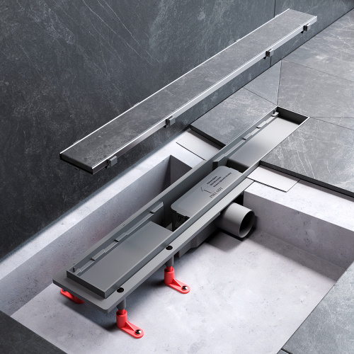 картинка W02SC-U11-060-04SB PrimeFlow Трап для душа линейный универс затвор Tile 60см цвет сталь мат от магазина Сантехстрой