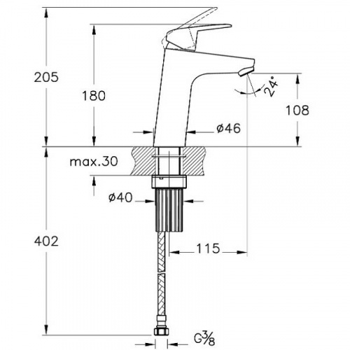 картинка Смеситель для раковины Vitra Flow Round A42925EXP Хром от магазина Сантехстрой
