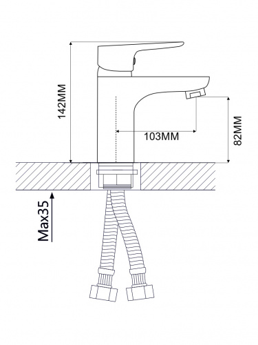картинка Смеситель Ammore A1003-C для раковины, белый от магазина Сантехстрой