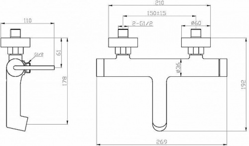фото смеситель belbagno acqua-vasm-nero для ванны с душем, черный матовый