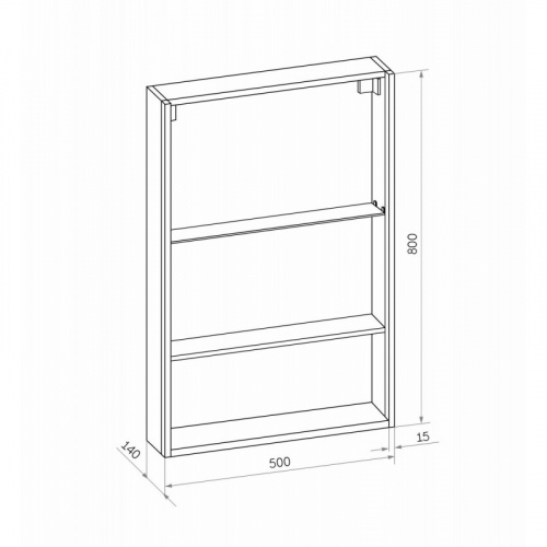 картинка Зеркало-шкаф Art&Max Foggia 50 AM-Fog-500-800-1D-L-DS-F-Nero левый черный от магазина Сантехстрой