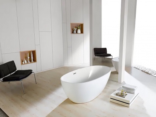 картинка Ванна акриловая Azario LEEDS 1685х840х580, свободностоящая, в комплекте с сифоном и металлической рамой (LEE17085) от магазина Сантехстрой