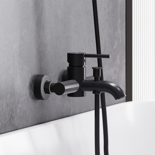 фото 361000300 scandinavian pure, смеситель для ванной и душа, чёрный