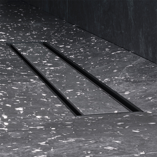 картинка W01SC-U11-050-04BM MasterFlow Трап для душа линейный универс затвор Tile 50см цвет черн мат от магазина Сантехстрой