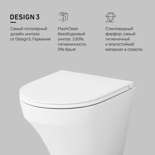 картинка C501700WH Inspire подвесной унитаз FlashClean от магазина Сантехстрой