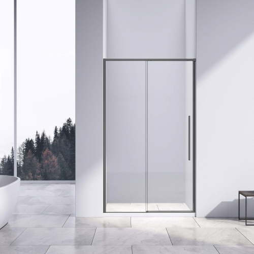 картинка Душевая дверь Slim-N VDS-4SN110CLGM, 1100, вороненая сталь, стекло прозрачное от магазина Сантехстрой