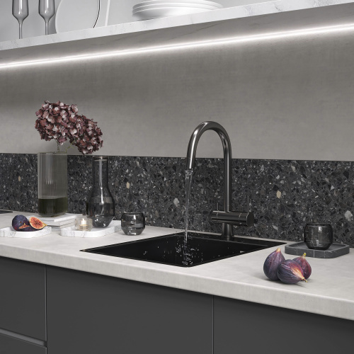 картинка Кухонная мойка Reflexion Iseo RX2240BL оружейная сталь от магазина Сантехстрой