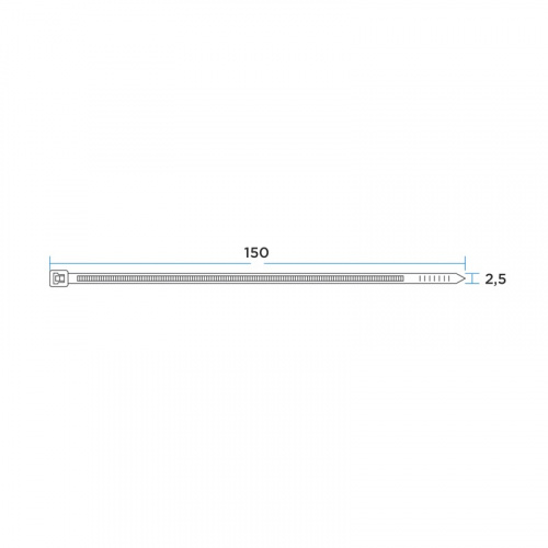 картинка Хомут-стяжка кабельная нейлоновая 150x2,5мм,  белая (100 шт/уп) PROconnect от магазина Сантехстрой