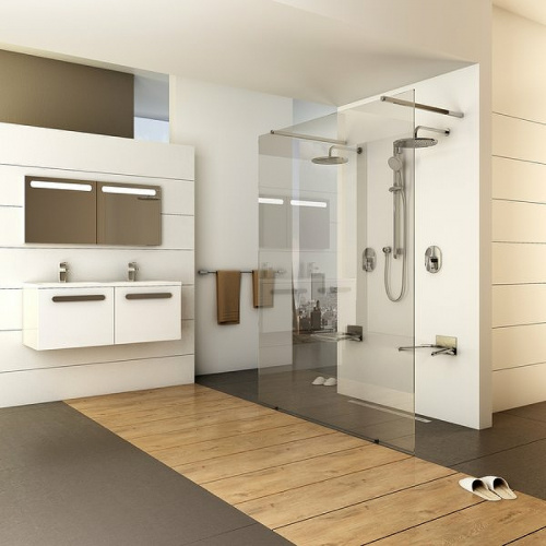 картинка Душевая перегородка Ravak Walk-In Free 160 GW9FS0C00Z1 профиль Хром стекло Transparent от магазина Сантехстрой