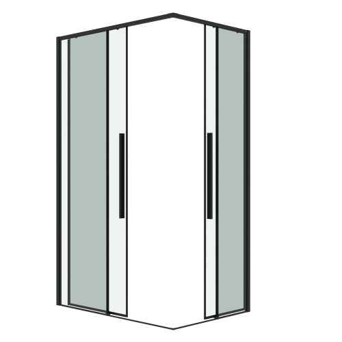 картинка Душевое ограждение Grossman Galaxy 1/2.K33.01.11.21.00-1/2.K33.01.90.21.00 (110х90х195) раздвижная,черный матовый,стекло прозрачное,2 места от магазина Сантехстрой