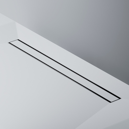 картинка W02SC-U11-090-04BM PrimeFlow Трап для душа линейный универс затвор Tile 90см цвет черн мат от магазина Сантехстрой