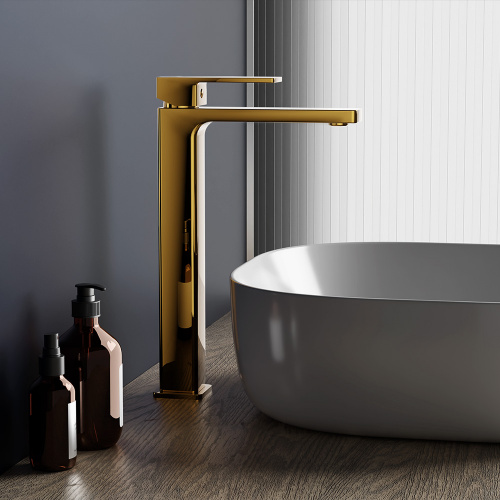 картинка 530250600 Gala, смеситель для раковины высокий, золото от магазина Сантехстрой