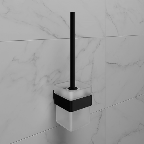 картинка Ёршик для унитаза Lemark SMOOTH LINE с держателем, чёрный матовый (9762020) от магазина Сантехстрой